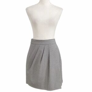 CLUB MONACO BLACK WHITE CHECKERED FAUX WRAP PLEATED MINI SKIRT